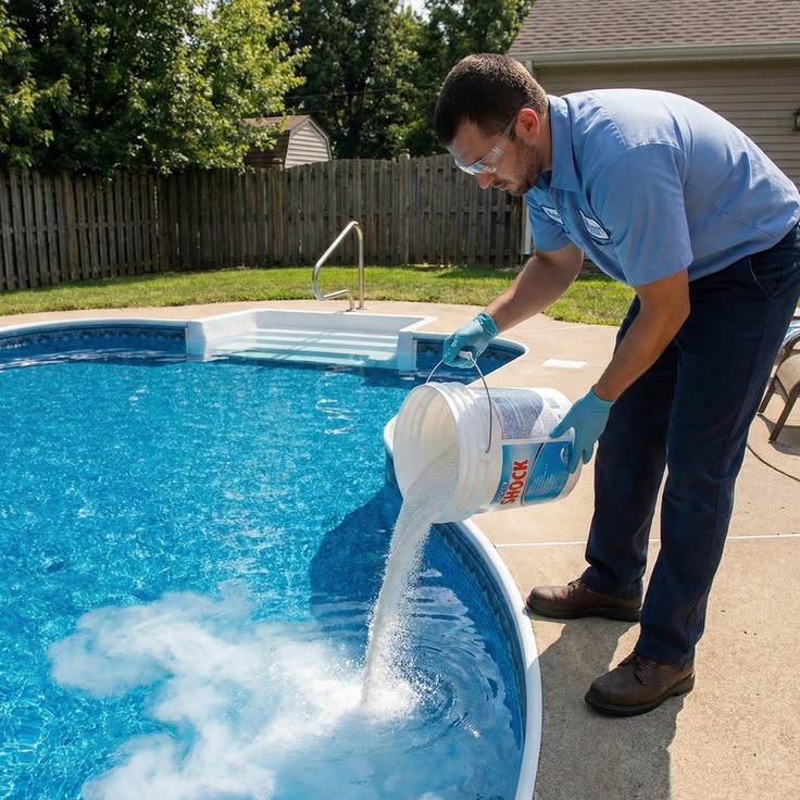 Pool Service professional at work in Southwest Florida